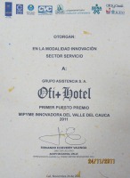 Certificado Premio Innovación 2011