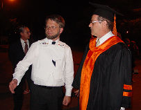 Dr. Antanas Mockus, Alcalde de Bogotá, en compañía del Dr. Francisco Piedrahita, Rector de la Universidad Icesi