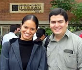 Aura Lucía Pérez y Juan Carlos Muñoz, estudiantes de Ingeniería de Sistemas