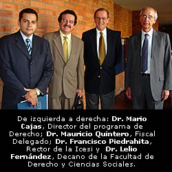 De izquierda a derecha: Dr. Mario Cajas, Dr. Mauricio Quintero, Dr. Francisco Piedrahita y Dr. Lelio Fernández