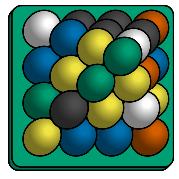 4x4 square pyramidal marble stacking