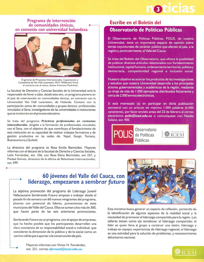 Bolet&iacute;n de Noticias Icesi