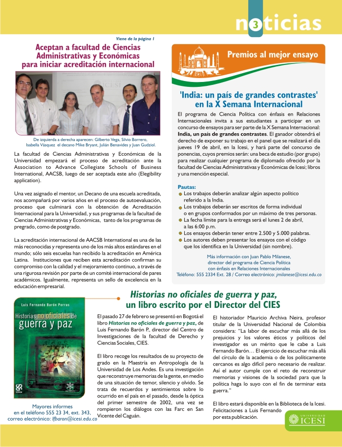 Bolet&iacute;n de Noticias Icesi