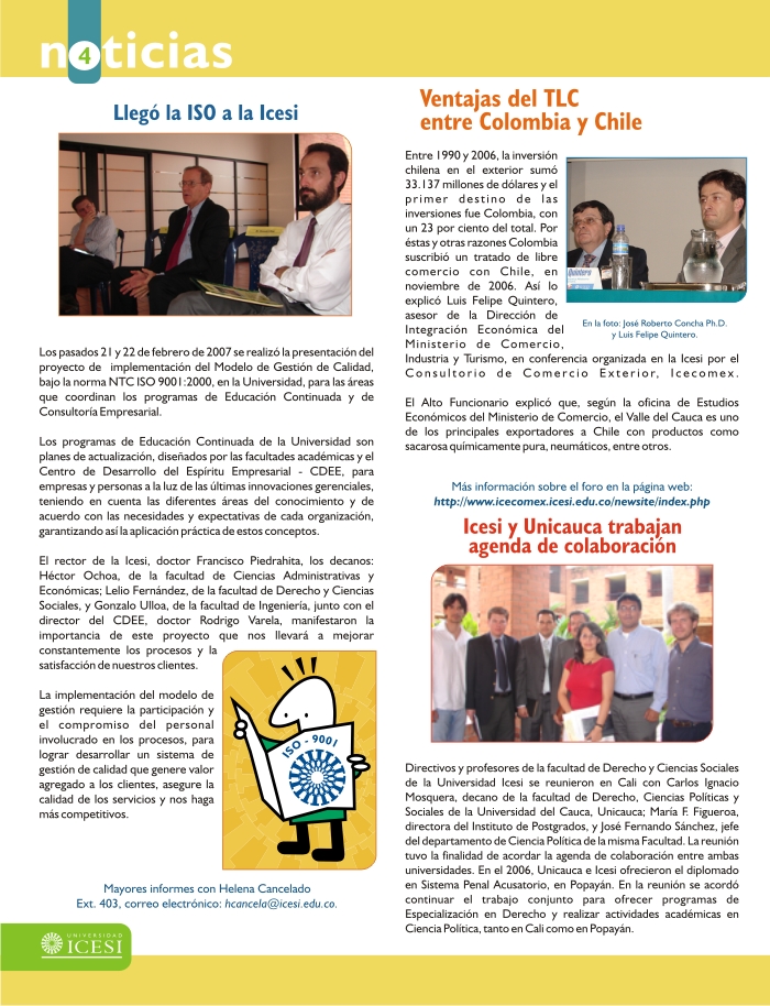 Bolet&iacute;n de Noticias Icesi
