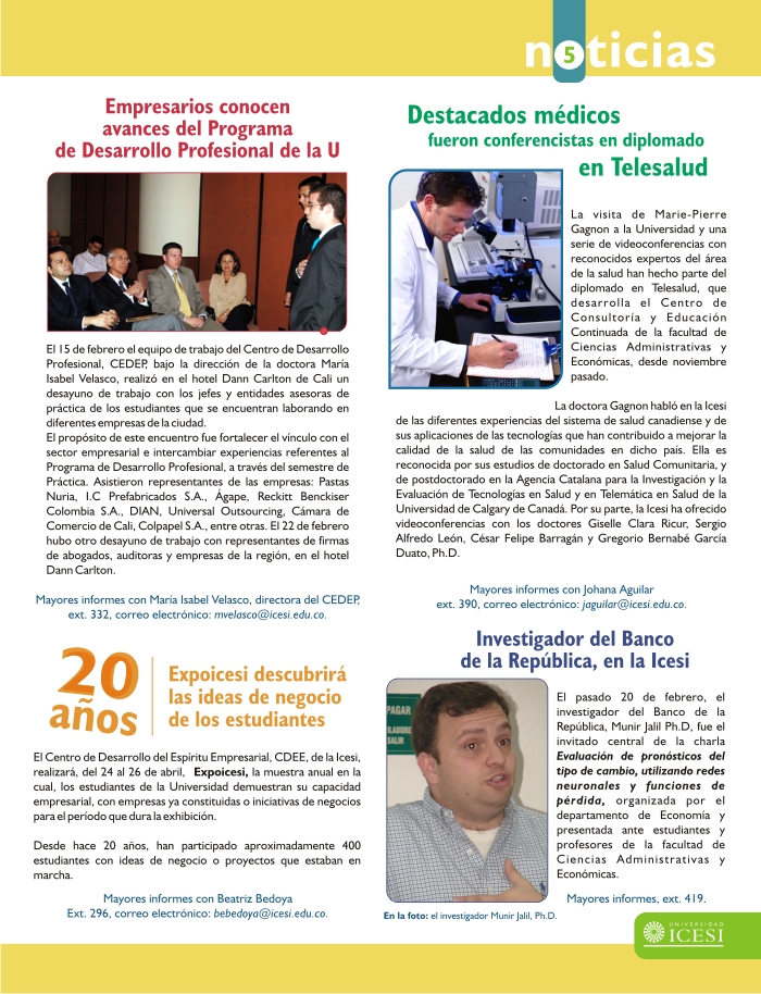 Bolet&iacute;n de Noticias Icesi