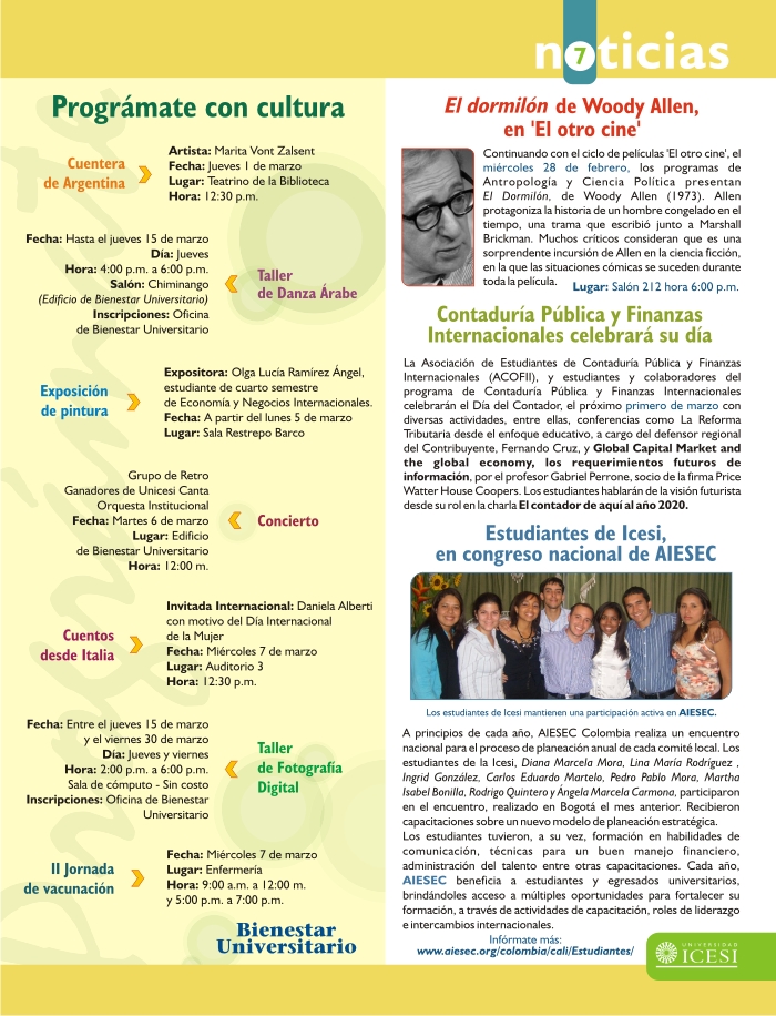 Bolet&iacute;n de Noticias Icesi