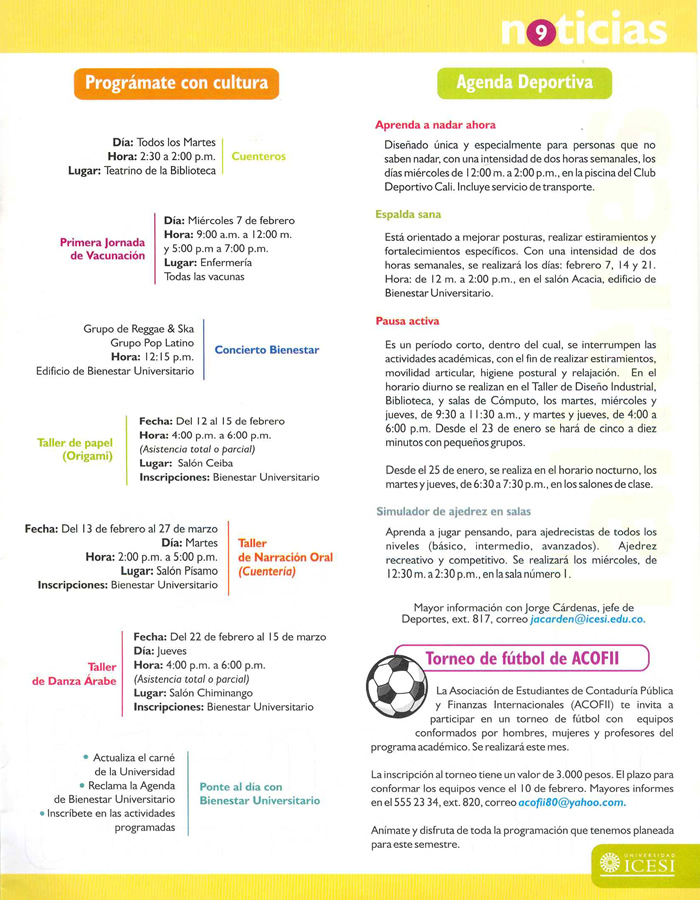 Bolet&iacute;n de Noticias Icesi