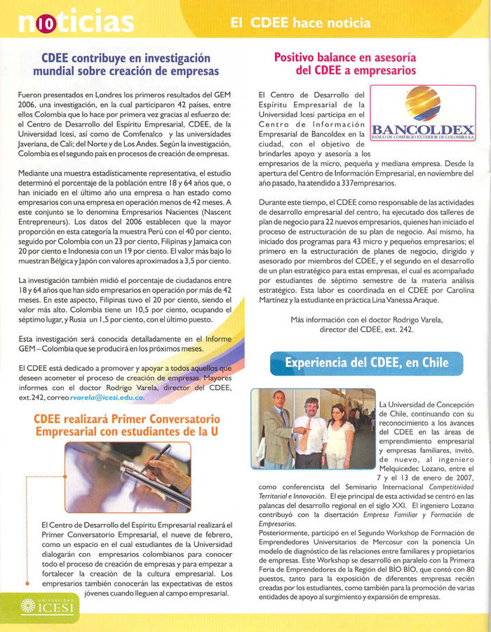 Bolet&iacute;n de Noticias Icesi