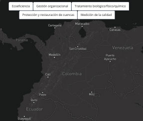 Mapa interactivo de empresas colombianas con proyectos relacionados con el recurso agua