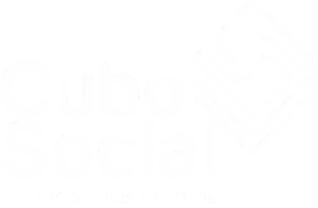 Logo Cubo Social variante negativa monocromatica