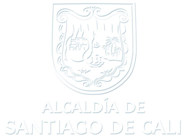 Logo Alcaldia de Santiago de Cali variante negativa monocromatica