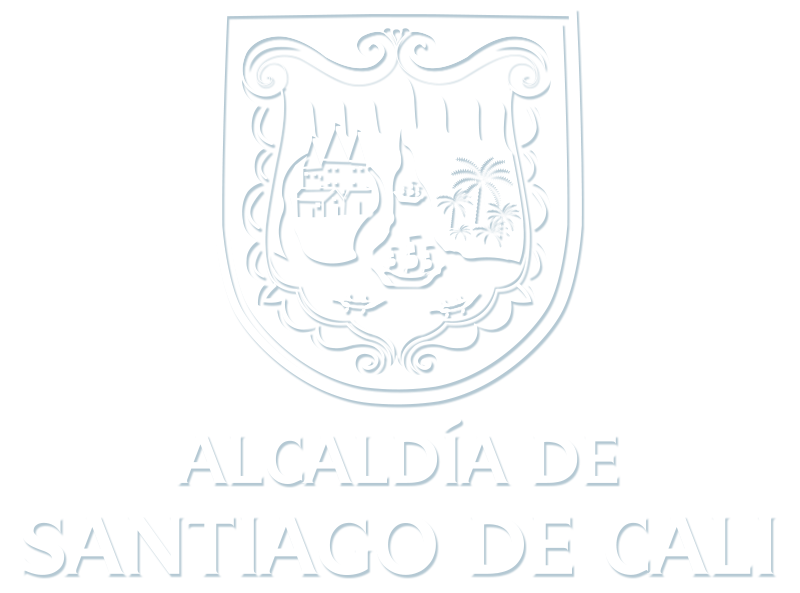 Logo Alcaldia de Santiago de Cali variante negativa monocromatica