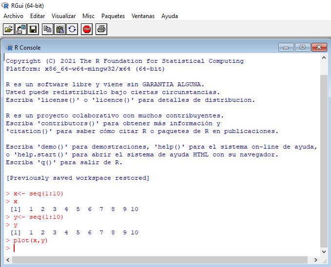 Consola de R