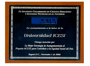 Reconocimiento a la Universidad Icesi por parte del Icetex