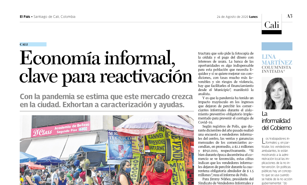 Economía informal, clave para reactivación