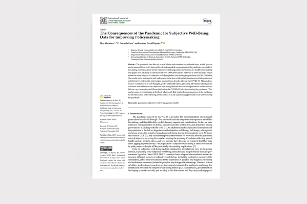 The consequences of the pandemic for subjective well-being: Data for improving policymaking