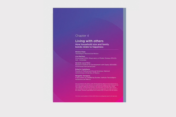Living with others: How household size and family bonds relate to happiness