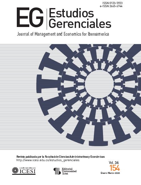 Carátula de la revista Estudios Gerenciales