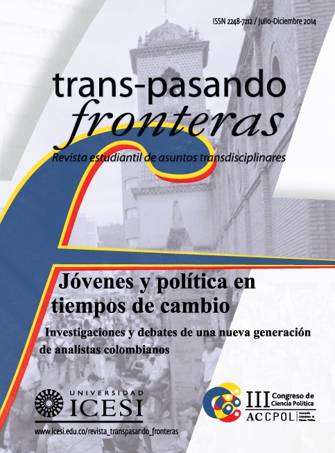 					Ver Núm. 6 (2014): Jóvenes y política en tiempos de cambio. Investigaciones y debates de una nueva generación de analistas colombianos
				