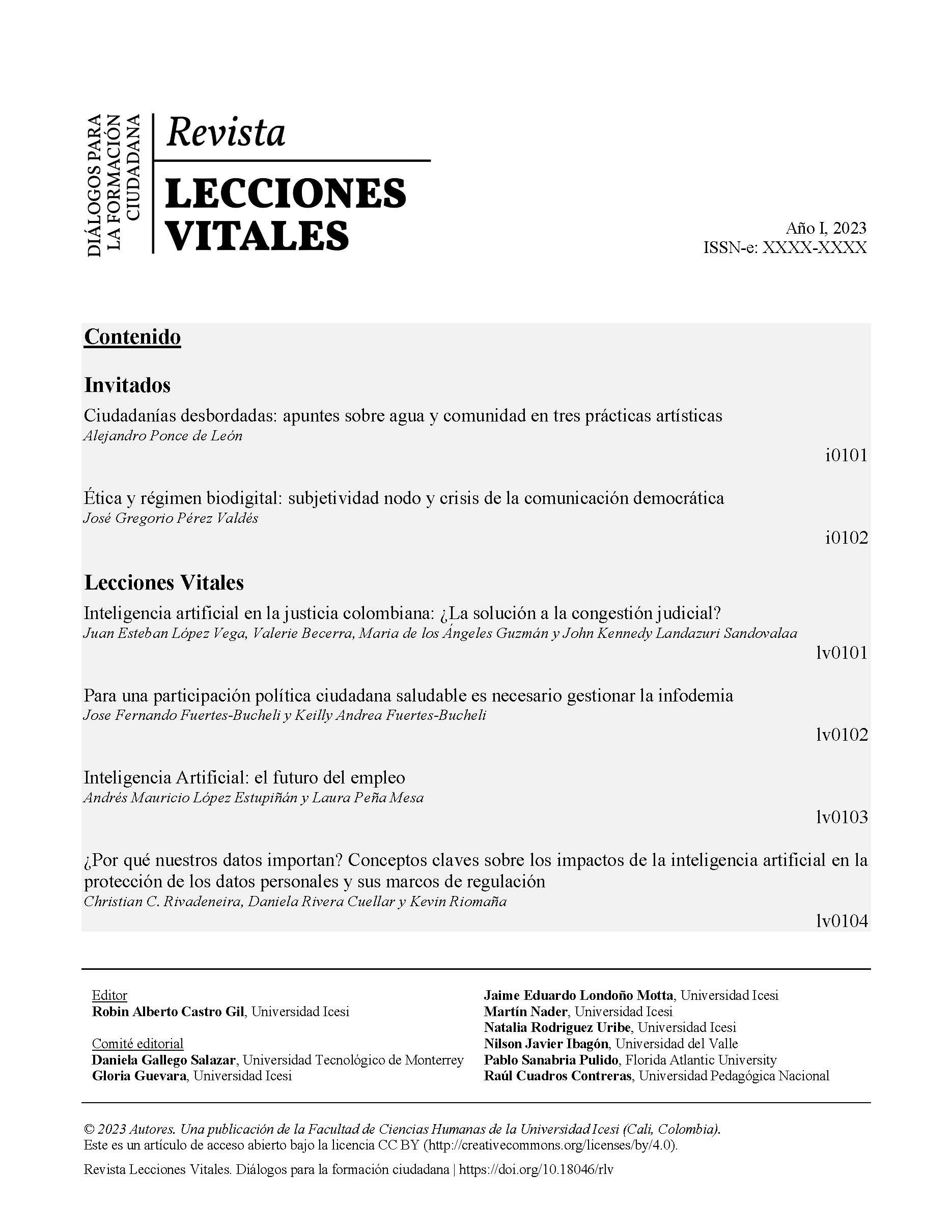 Revista Lecciones Vitales, Año I, 2023